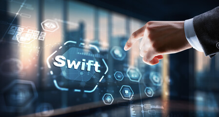 SWIFT. International bank transfer system. Society for Worldwide Interbank Financial Telecommunications