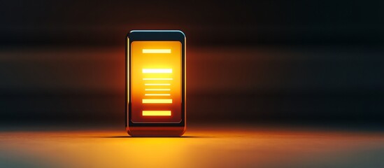 Glowing Phone Screen, Dark Background, Data Display, App Interface