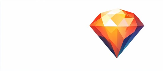 Red gemstone icon on white; app design element