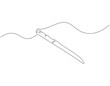 © Zuistudio - Continuous line drawing of kitchen knife. Single line illustration of knife design. Utensil, sharp, kitchen equipment concept. Editable outline