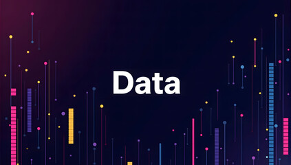 data visualization concept with abstract graphs and charts on dark background, representing information analysis and business intelligence