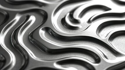 Wall Mural - Abstract metallic texture, swirling design, background blur, industrial design