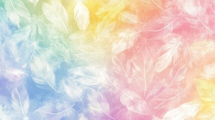 Poster - Beautiful Pastel Feather Design Background