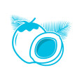 © bank - blue coconut and leaf icon