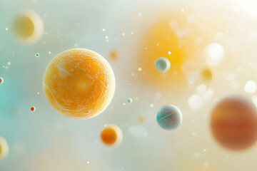 Wall Mural - colorful artistic solar system with emphasis on the sun