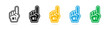 © Jocelyn_Flores - Best fan number one glove icons. Foam gloves with raised finger