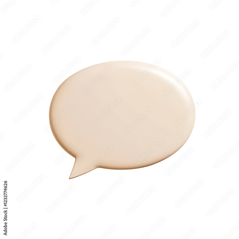 Beige speech bubble element isolated on transparent background