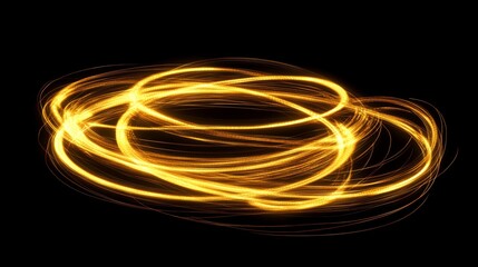 Wall Mural - Golden Abstract Light Trails Design