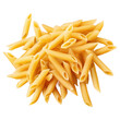 © Максим Зайков - Pasta penne raw isolated uncooked dry macaroni background white rigate. Italian pasta penne raw view top spaghetti italy food different flying variety falling ingredient table various fresh kitchen