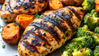 © Maya Crafta - Photo Grilled Chicken Breast Sweet Potatoes Broccoli Healthy Meal
