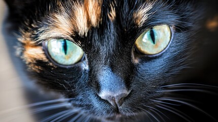 Poster - A Tortoiseshell Cats Face Close Up Shot