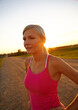 © peopleimages.com - Field, tired runner or woman thinking of sunrise in fitness training, workout or sports exercise in park. Resting, health ideas or exhausted athlete with fatigue in running and jogging performance