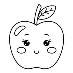 Wall Mural - apple coloring page for toddlers