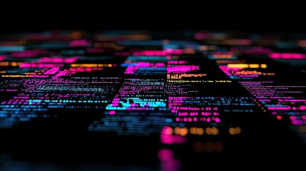Colorful Code Lines Illuminated On A Dark Screen
