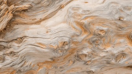 close-up of intricate textures and patterns found in driftwood on the coasts of washington state, sh