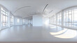© Qaqas - Modern white empty business office loft apartment interior full 360 degree panorama in equirectangular 3d render illustration