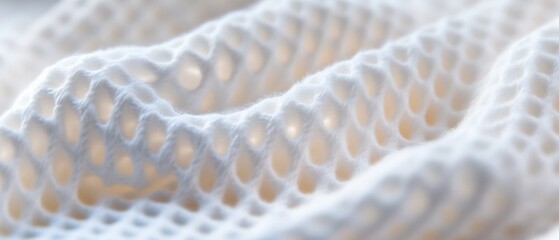 close up of a textured white fabric with a unique woven pattern