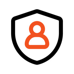 Poster - user protection outline color icon