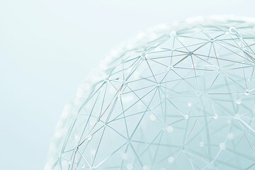 Aufkleber - Minimalist abstract digital network structure symbolizing connection, communication, technology, big data, and futuristic global interactions, Generative AI