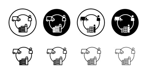 Poster - Supply chain process icon Outline thin set pack series