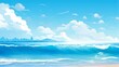© Oleksandr - Summer Beach Background Illustration with Sun, Sea and Sky. Abstract Bokeh and Blue Ocean Waves Creating a Calming Atmosphere