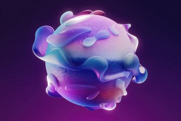 Poster - Abstract 3D rendering of a vibrant, bioluminescent sphere with flowing, amorphous shapes.
