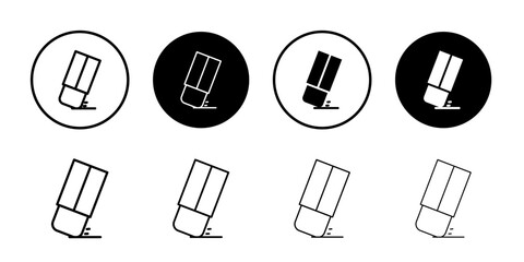 Poster - Eraser icon Outline thin set pack series