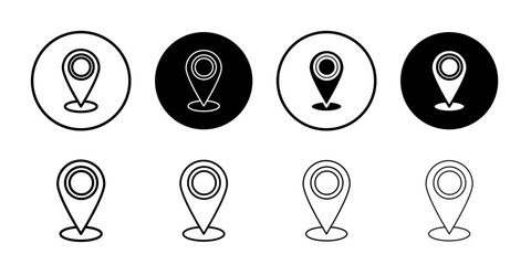 Poster - Location icon Outline thin set pack series