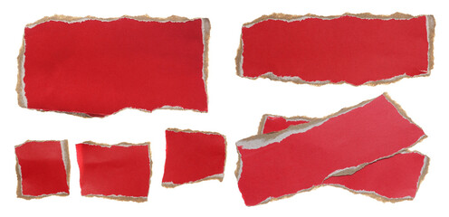 Sticker - Set blank ripped cardboard scraps isolated on white, clipping
