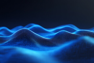 Futuristic glowing wireframe of an AI-powered language translation concept