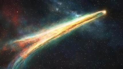 Wall Mural - deep space nebula with swirling aurora colors celestial bodies emerging from cosmic dust hyperrealis