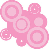 Eléments de design abstraits, cercles groovy, tons roses Frutiger Metro