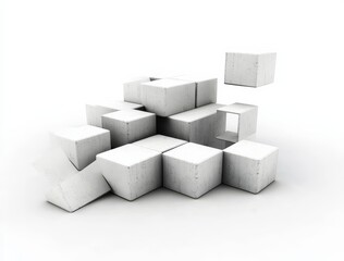 Wall Mural - vivid representation of interlocking 3d squares in a visually striking composition.