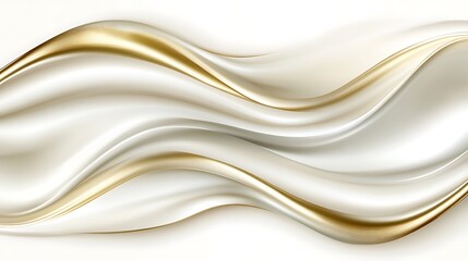Wall Mural - elegant gold and white abstract wave design