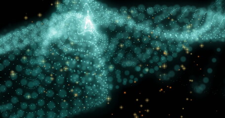 Wall Mural - glowing particles forming nebula-like shape in space image