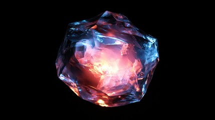 Wall Mural - magic power fire and ice, lights effects, isolated, black background