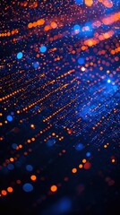 Wall Mural - vibrant blue and pink lights saturating a dynamic digital bokeh effect