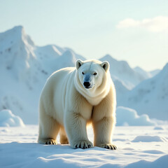 polar bear in the snow. a picture of a polar bear.
