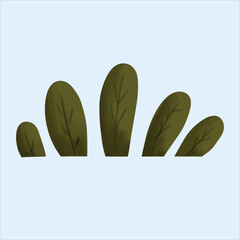 Wall Mural - a grass leaf with dark green army color design