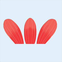 Wall Mural - a grass leaf with red color design