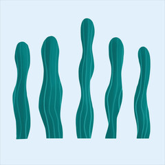 Wall Mural - a grass leaf seaweed with dark green color