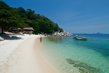 Wall Mural - Tropical Island Beach Paradise with Turquoise Water