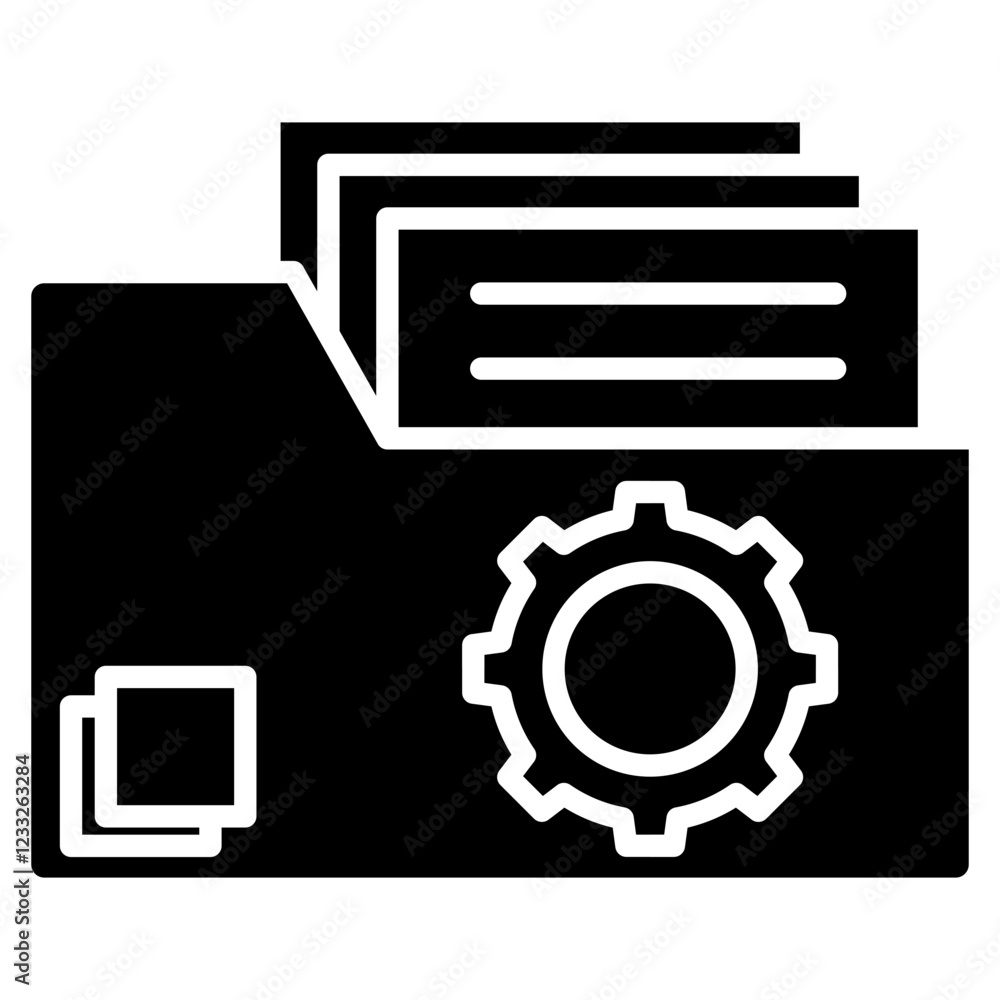 Folder management icon element for design