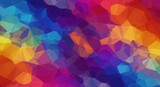 Abstract Rainbow Mosaic: A vibrant and colorful mosaic pattern composed of geometric shapes, creating a dynamic and eye-catching background texture for design projects.  