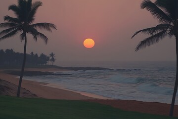 Wall Mural - Serene Sunrise Beach Scene