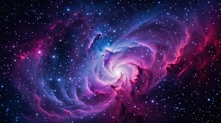 Wall Mural - nebula universe blues, reds, and stars in mesmerizing dance