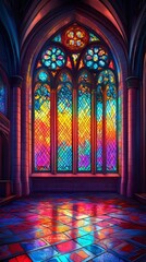 Vibrant stained glass chapel window