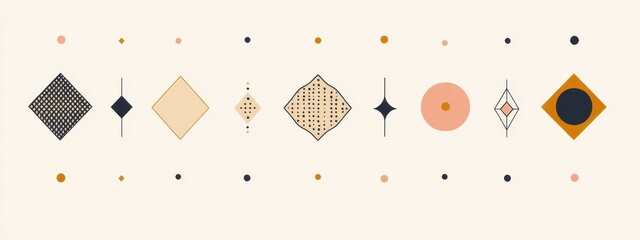 Leinwandbilder - Abstract geometric shapes pattern with dots.