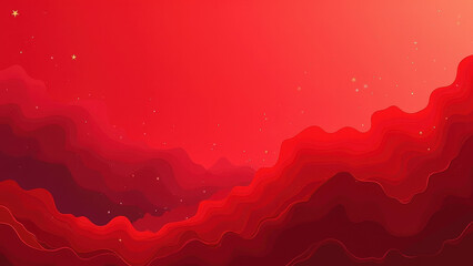 Wall Mural - Red Abstract Landscape, Paper Cut Style - Abstract backgrounds