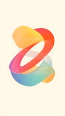 Wall Mural - colorful abstract wave sculpture with soft curves and fluid motion